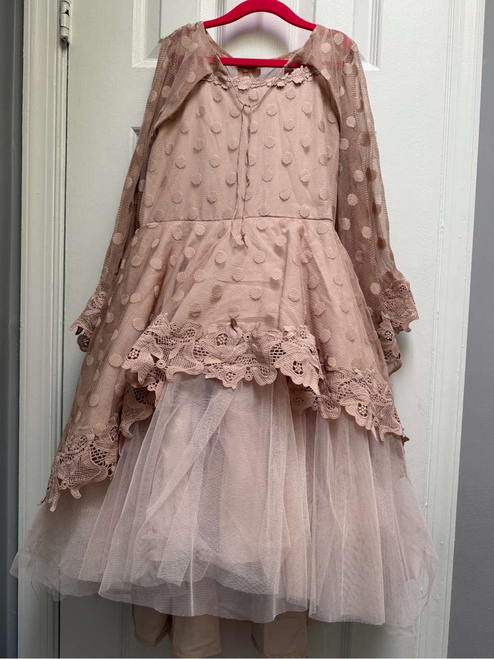 Joyfolie Dusty Pink Lace & Tulle Dress